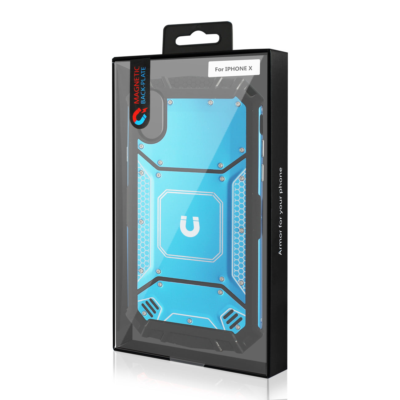 iPhone X/iPhone XS Metallic Front Cover Case In Blue