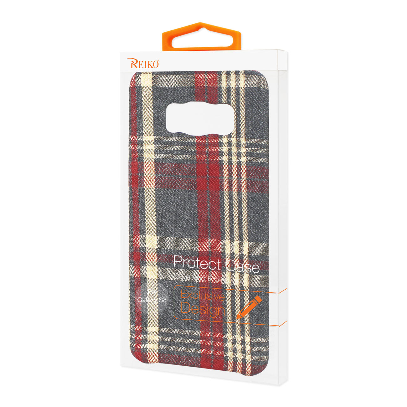 Case Checked Fabric Samsung Galaxy S8 Red Color
