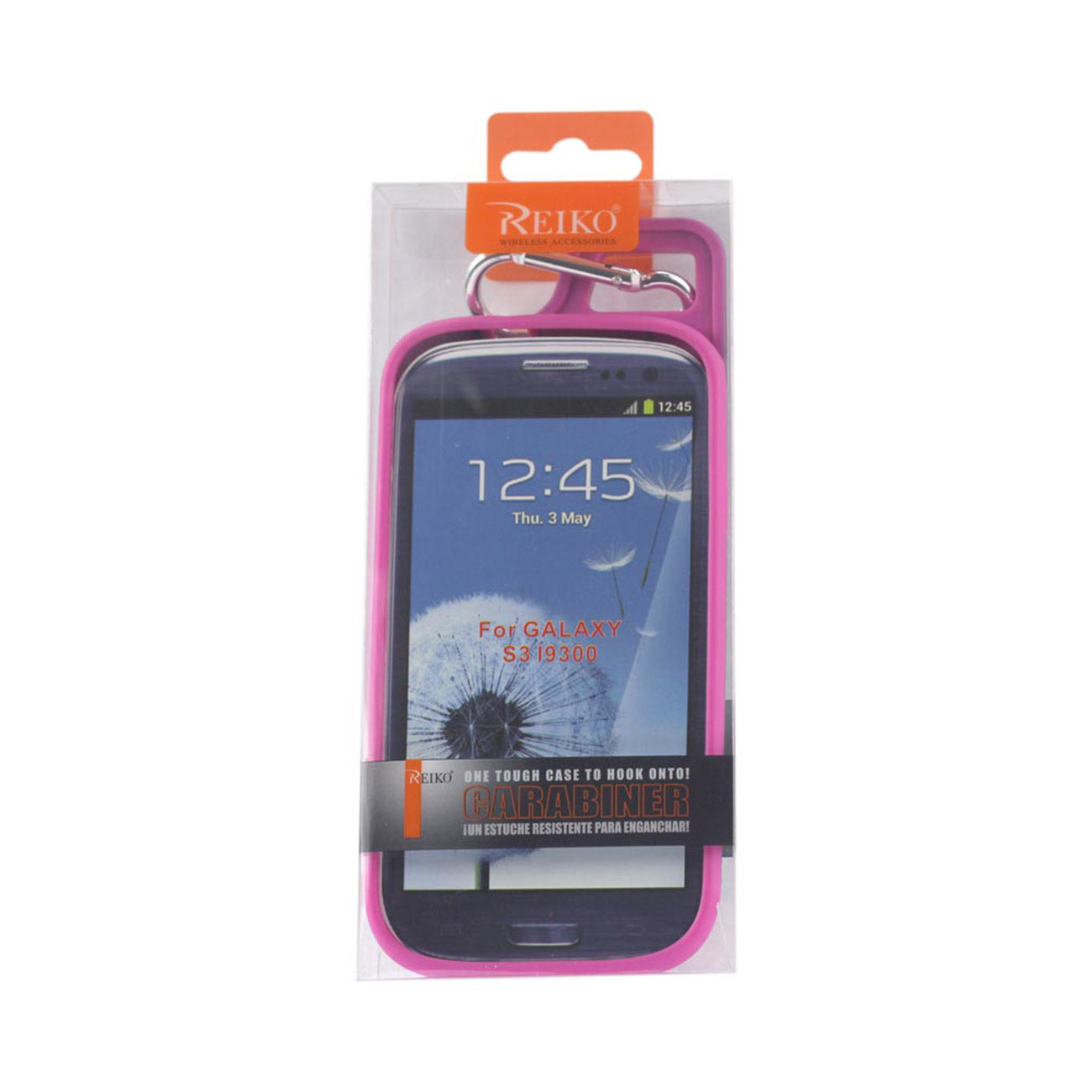 Samsung Galaxy S3 Dropproof Workout Hybrid Case With Hook In Black Hot Pink