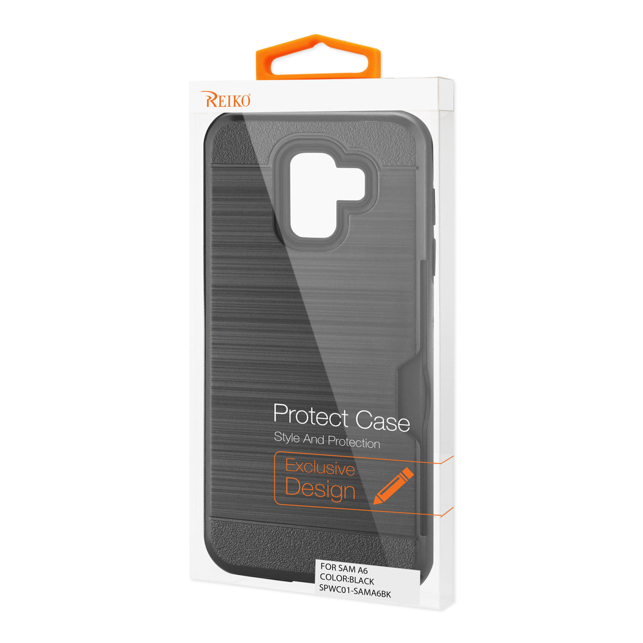 Reiko Samsung Galaxy A6 Slim Armor Hybrid Case With Card Holder In Black