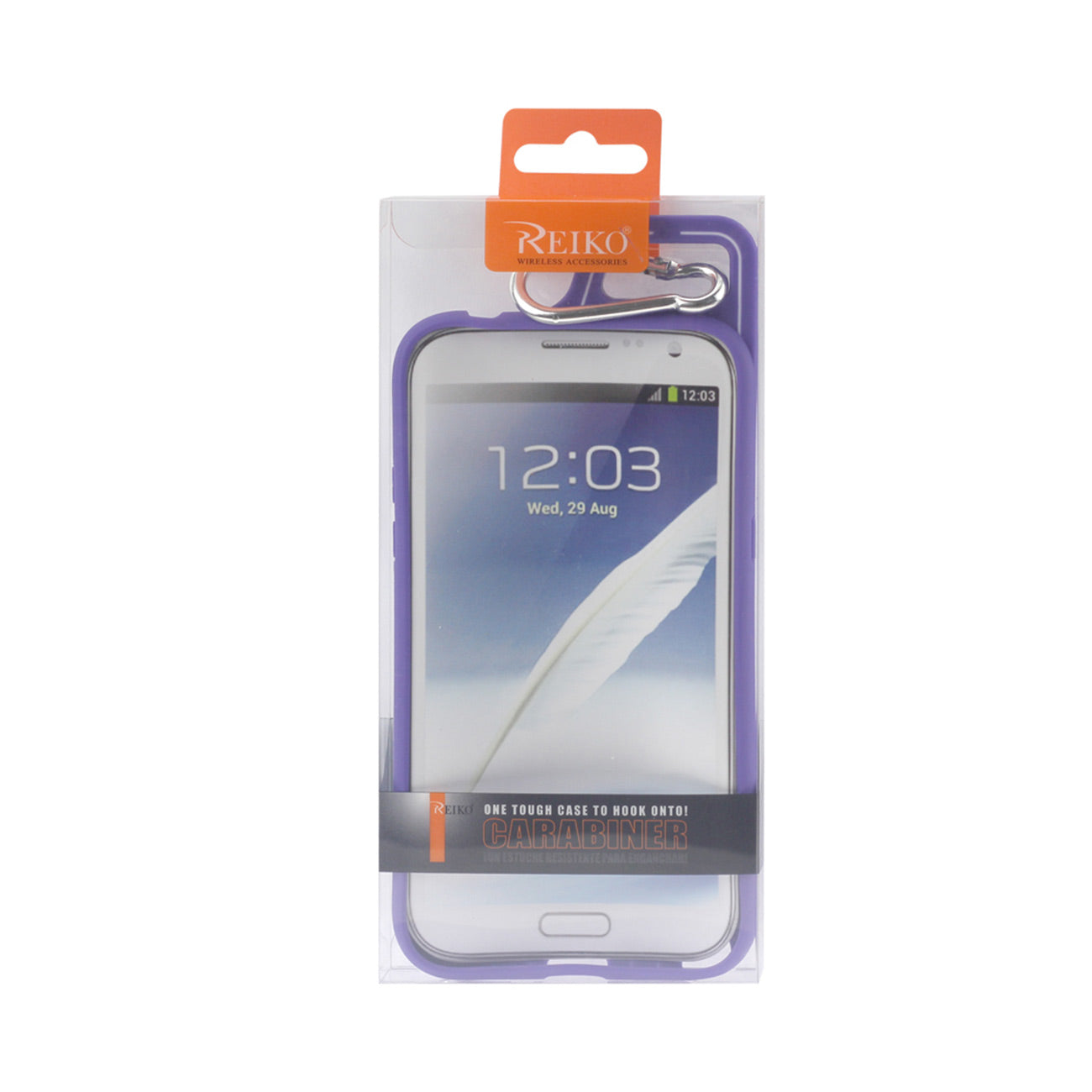 Samsung Galaxy Note 2 Dropproof Workout Hybrid Case With Hook In White Purple