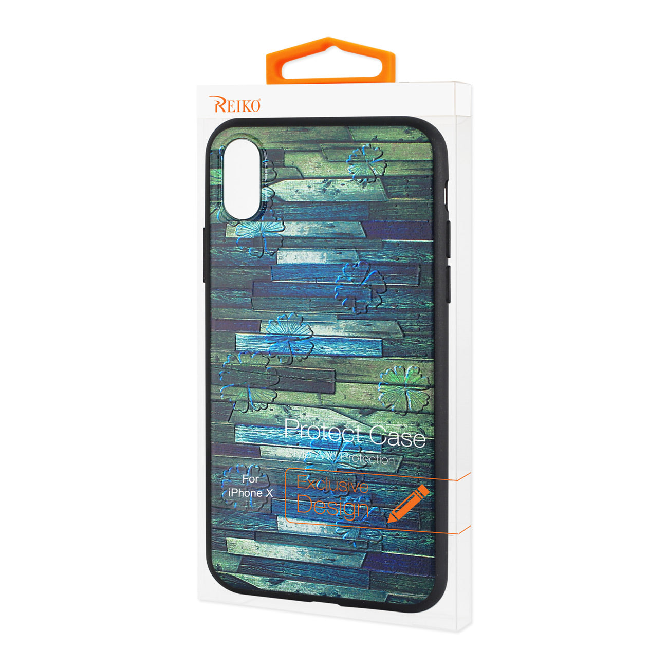 Case TPU Embossed Wood Pattern Design With Flowers iPhone X/ iPhone XS
