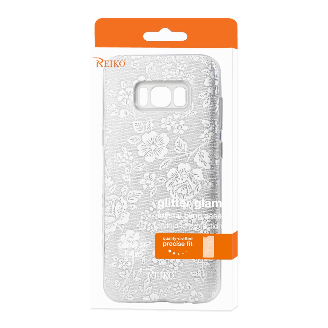Samsung Galaxy S8 Edge/ S8 Plus Shine Glitter Shimmer Plum Blossom Hybrid Case In Silver