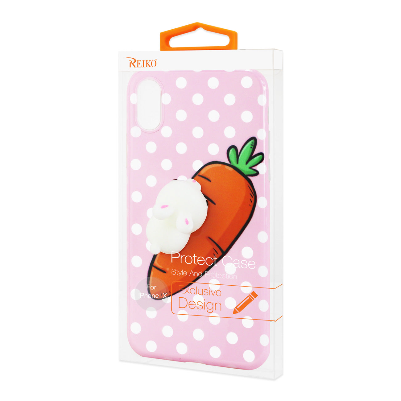 iPhone X/iPhone XS TPU DESIGN CASE WITH 3D SOFT SILICONE POKE SQUISHY RABBIT