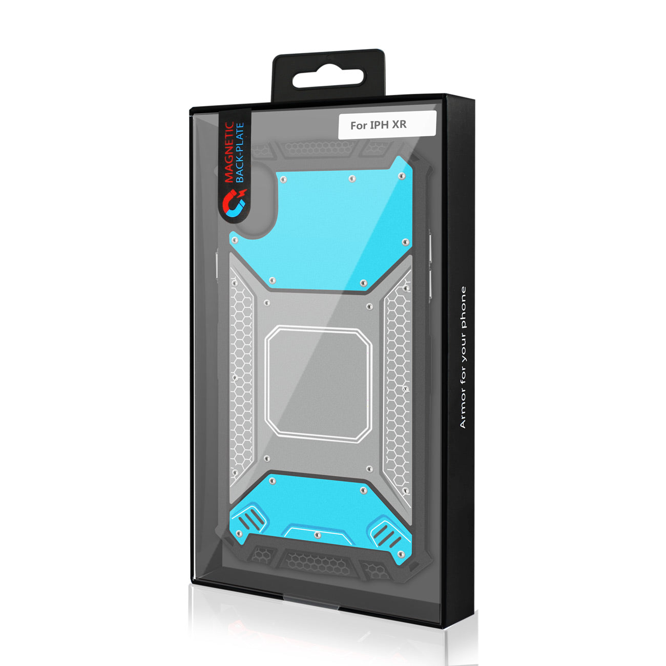 Case Front Cover Metallic Apple iPhone XR Blue And Gray Color