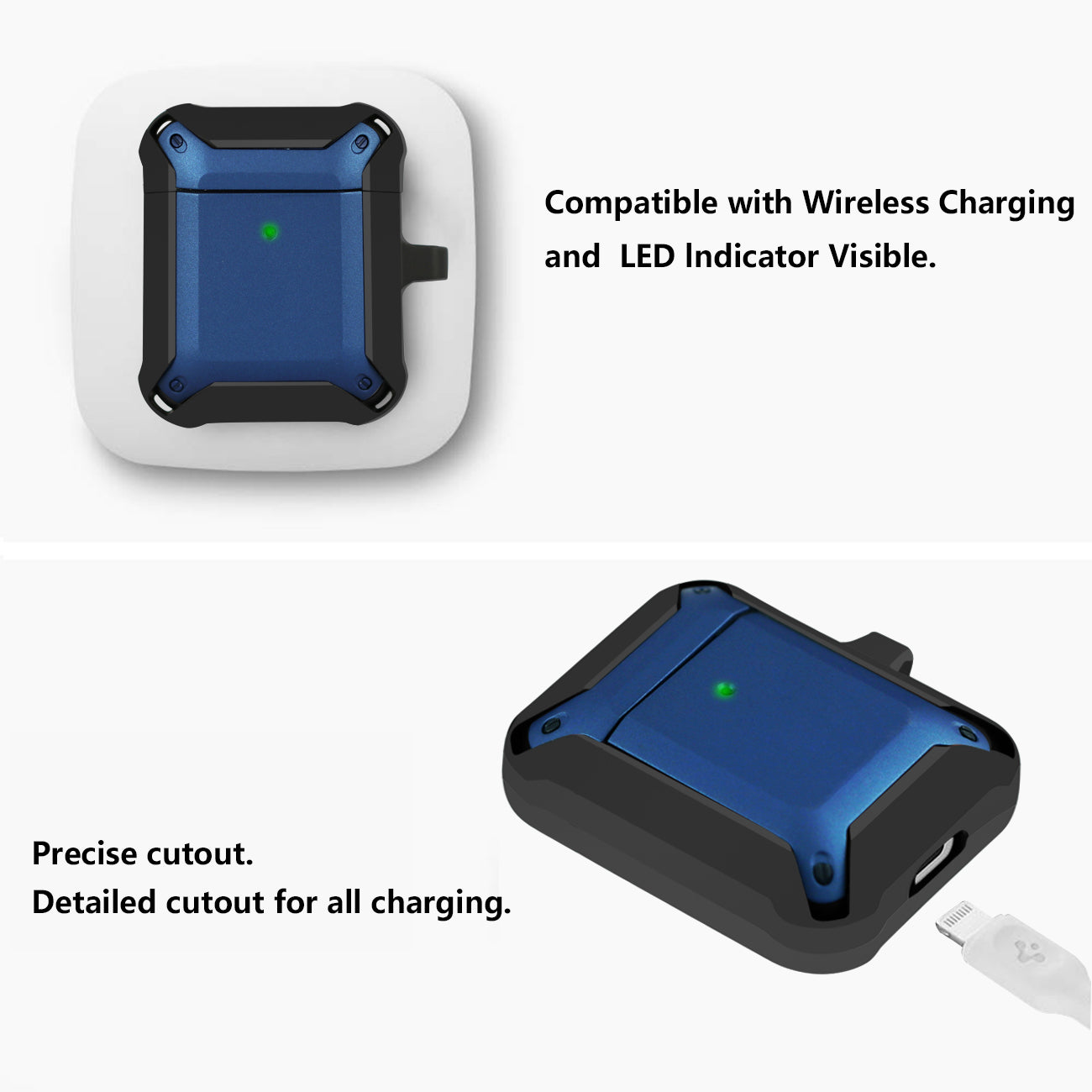 Case Eggshell 360 degree Protect For Air Pods Black and Blue Color
