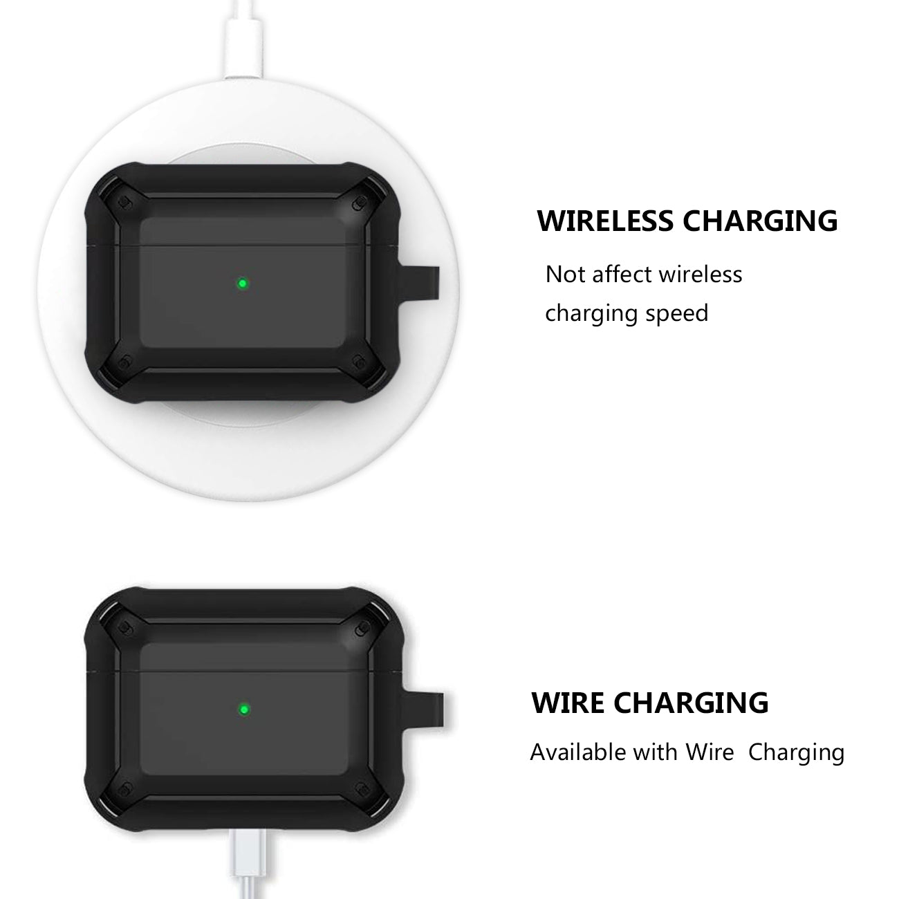 Case Eggshell 360 Degree Protect For Air Pods Pro Black Color