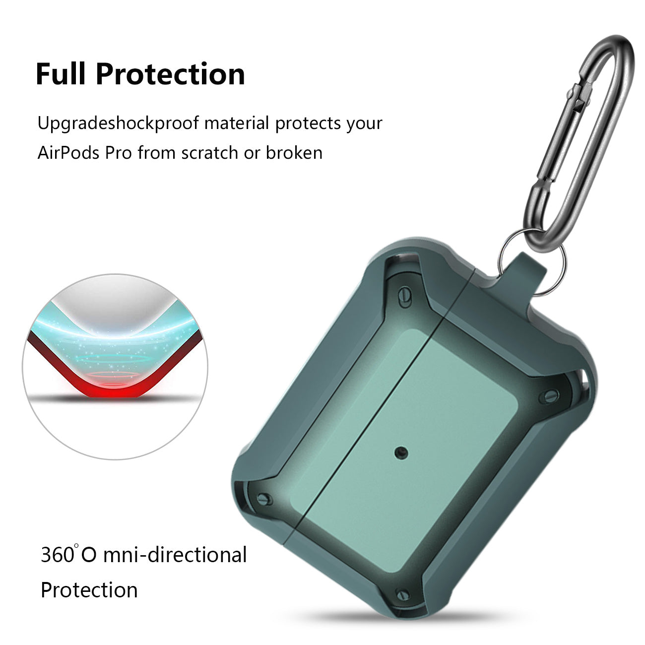 Eggshell 360 degree Protect Case for AirPods Pro In Green