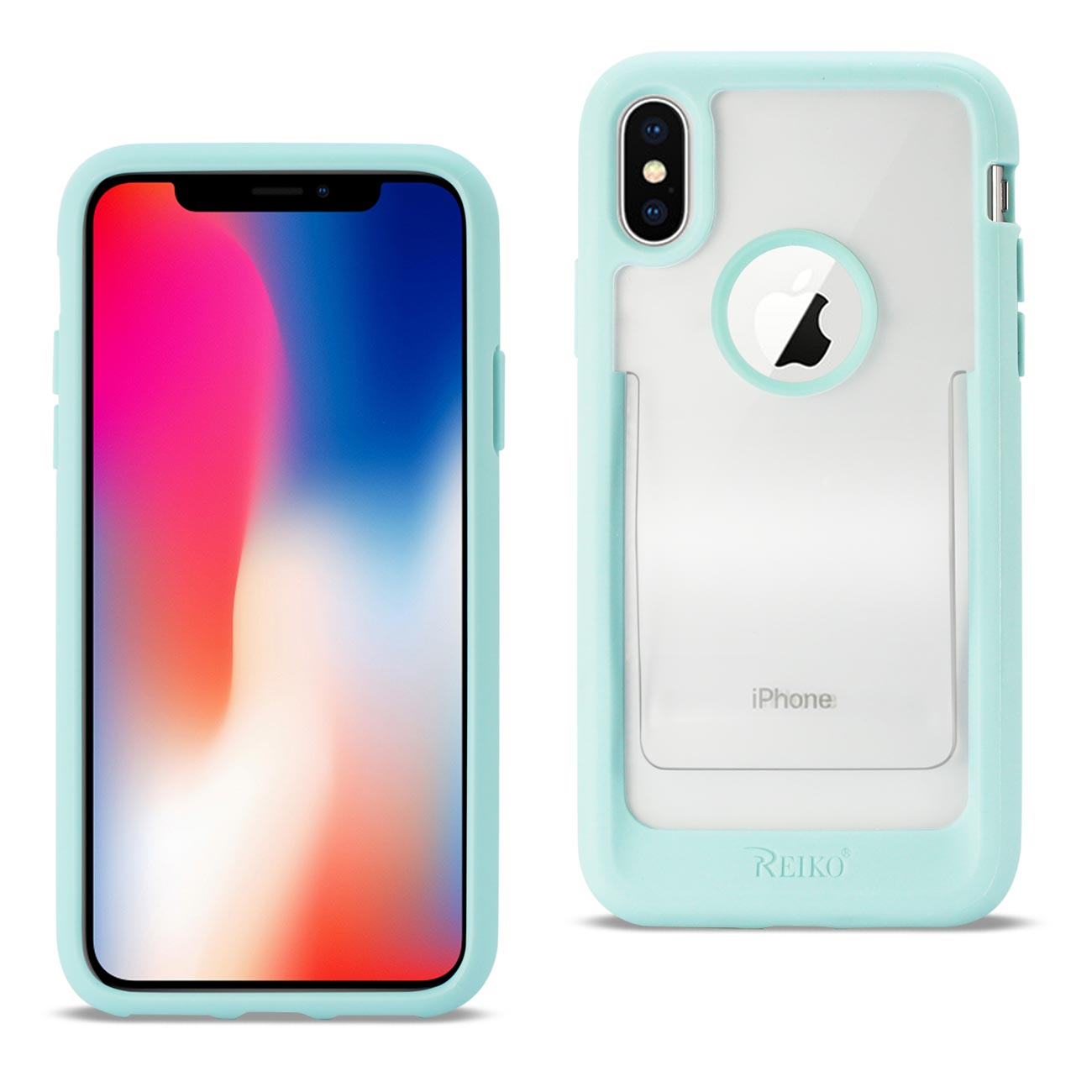 Reiko iPhone X/iPhone XS Belt Clip Polymer Case In Clear Mint Green