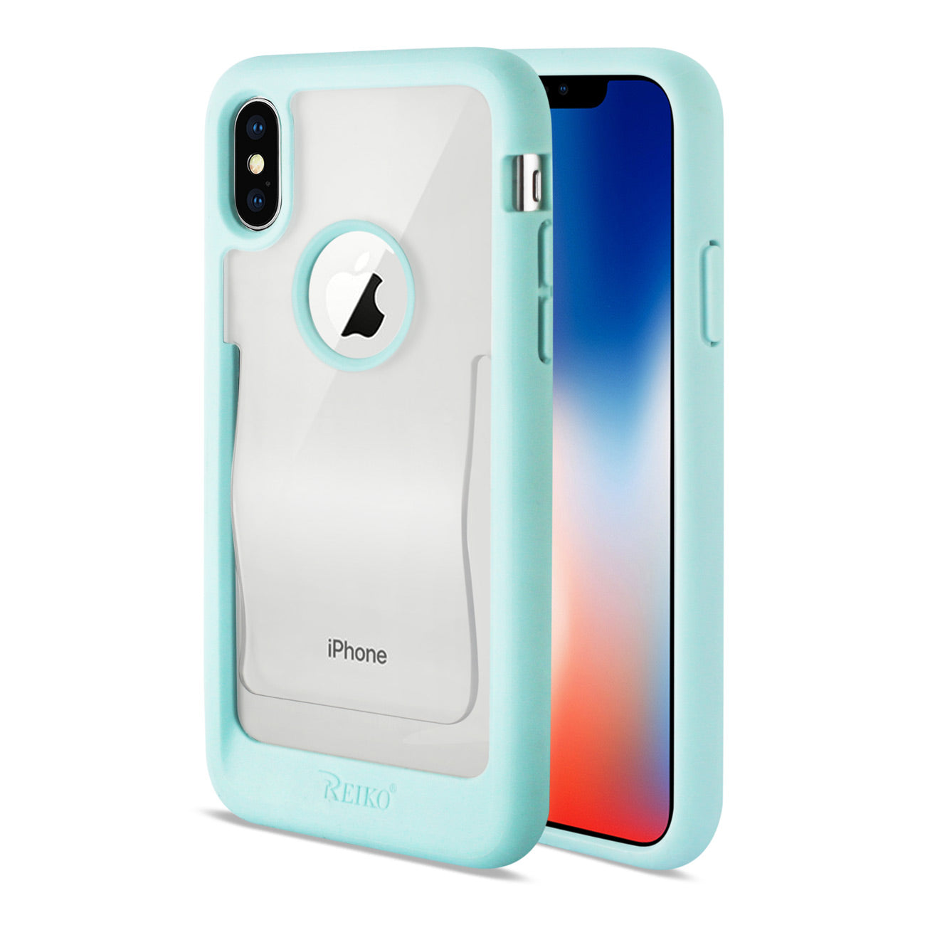 Reiko iPhone X/iPhone XS Belt Clip Polymer Case In Clear Mint Green