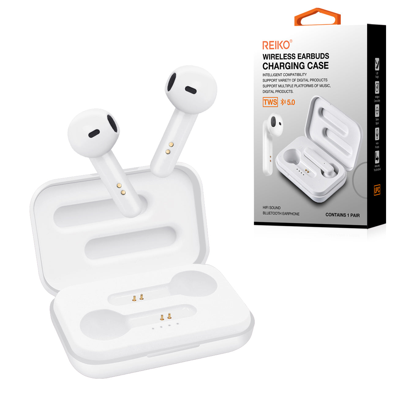 Earbuds TWS Wireless With Charging Case Macaron Finishing Reiko White Color