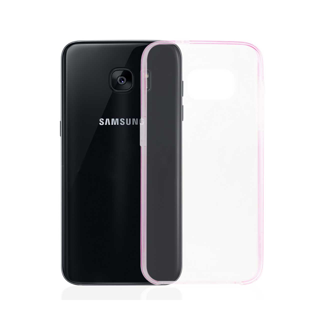 Samsung Galaxy S7 Edge Transparent Bumper Frame Case In Clear Hot Pink