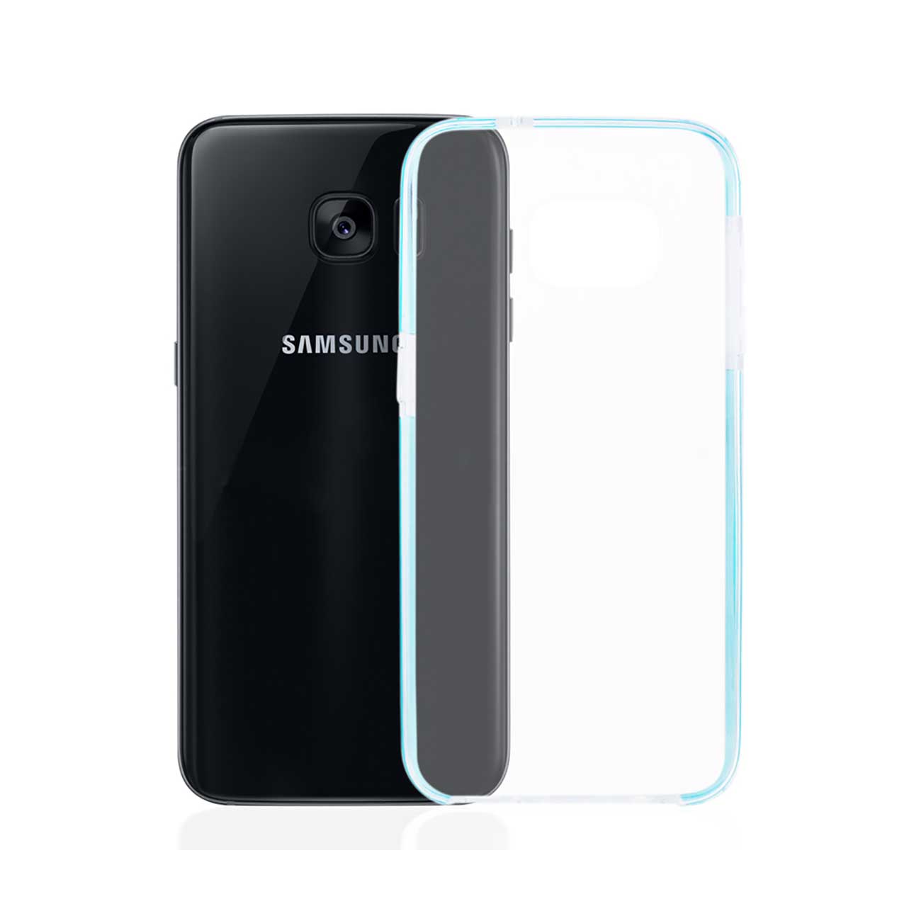 Samsung Galaxy S7 Edge Transparent Bumper Frame Case In Clear Navy