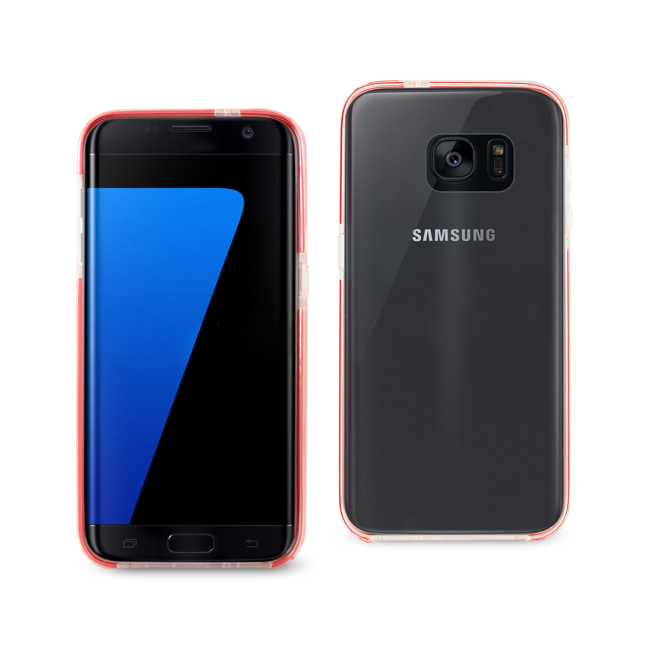 Samsung Galaxy S7 Edge Transparent Bumper Frame Case In Clear Red