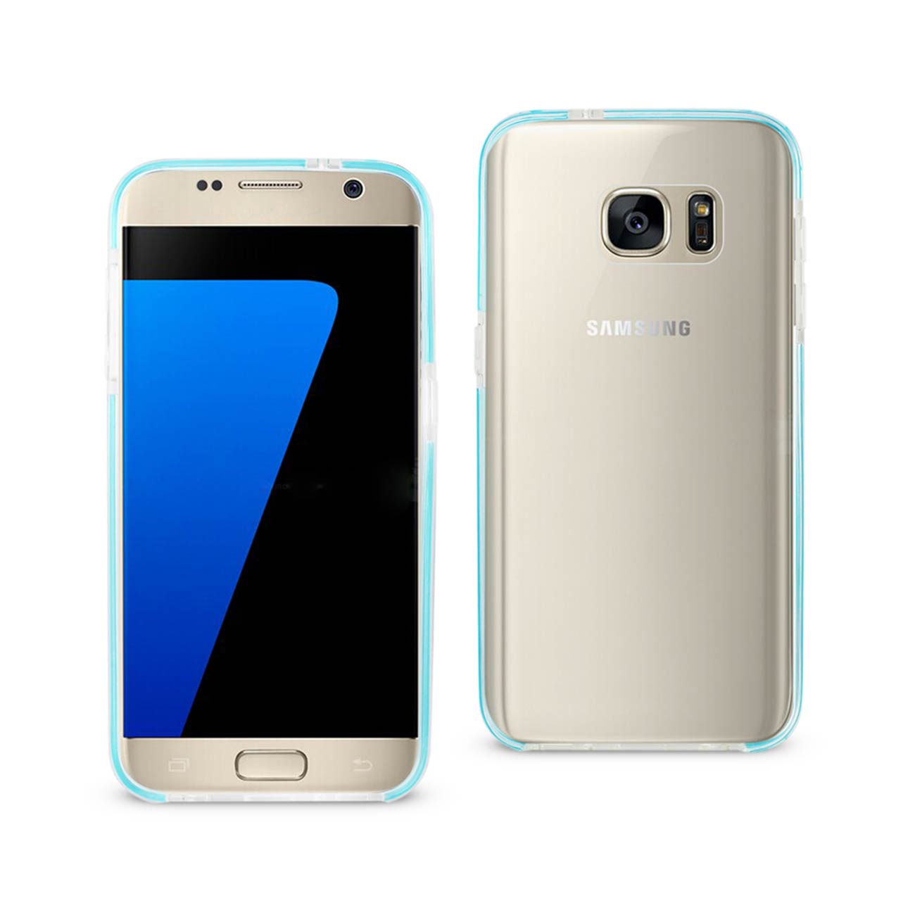Samsung Galaxy S7 Transparent Bumper Frame Case In Clear Navy
