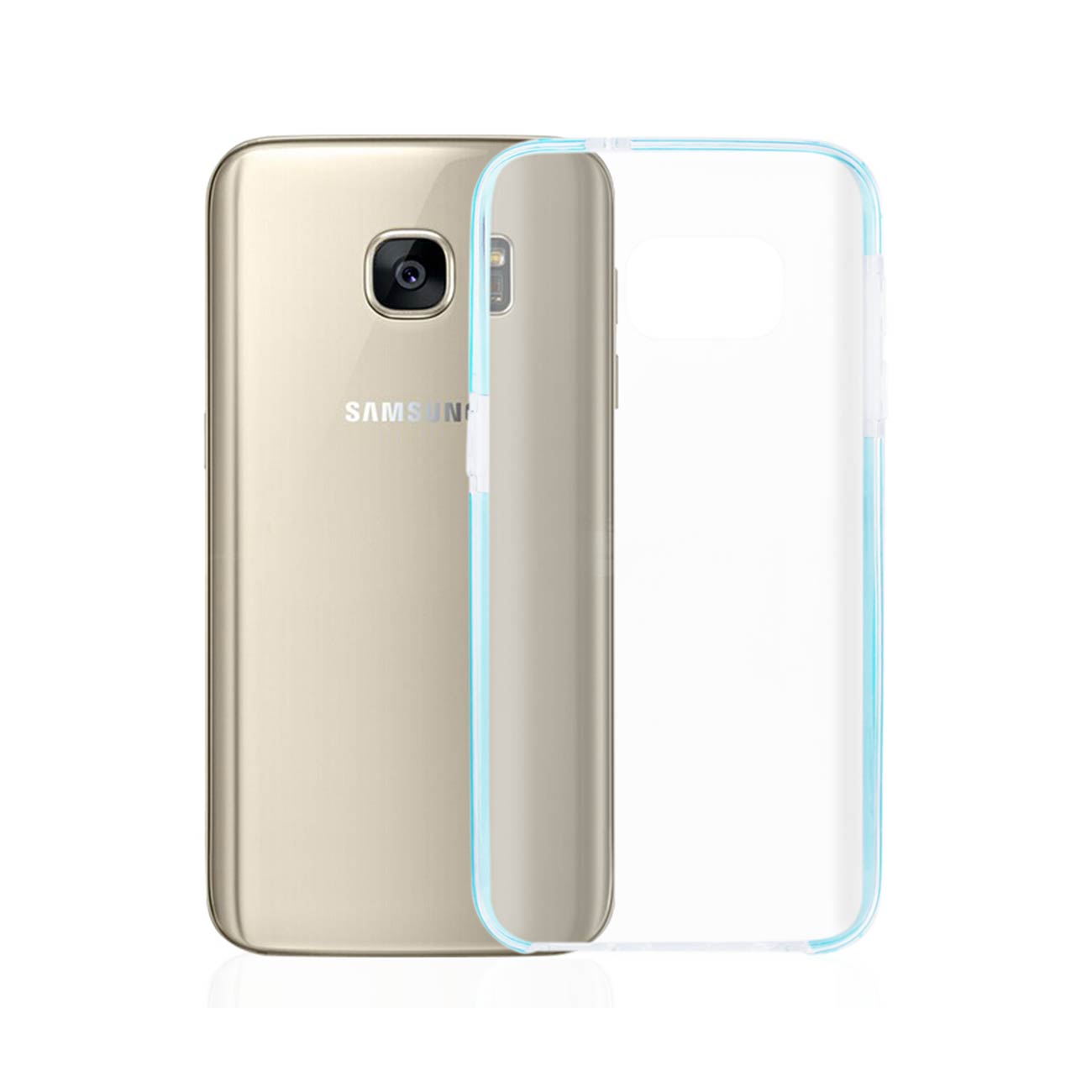 Samsung Galaxy S7 Transparent Bumper Frame Case In Clear Navy