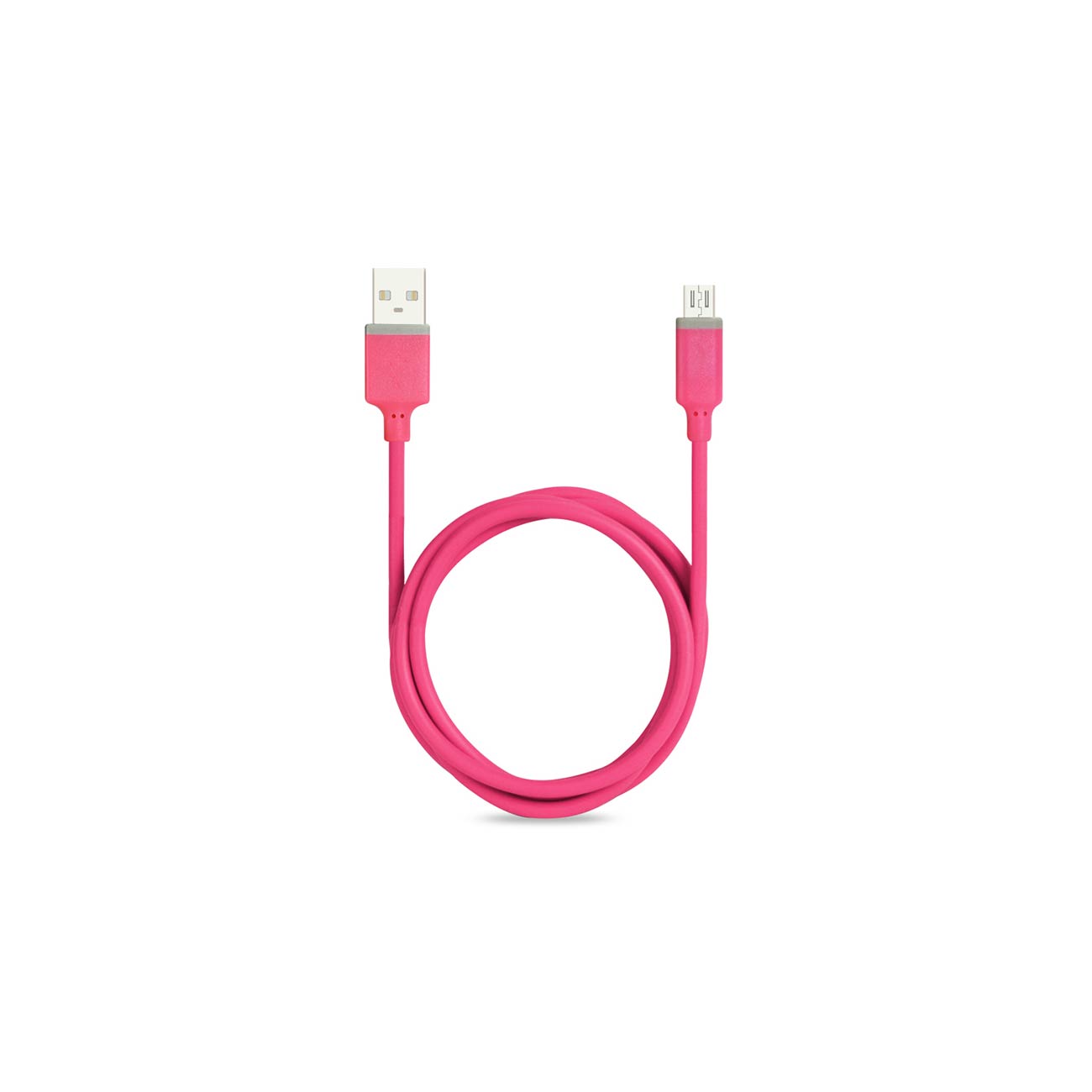 Car Charger Micro USB With USB Data Cable Hot Pink Color