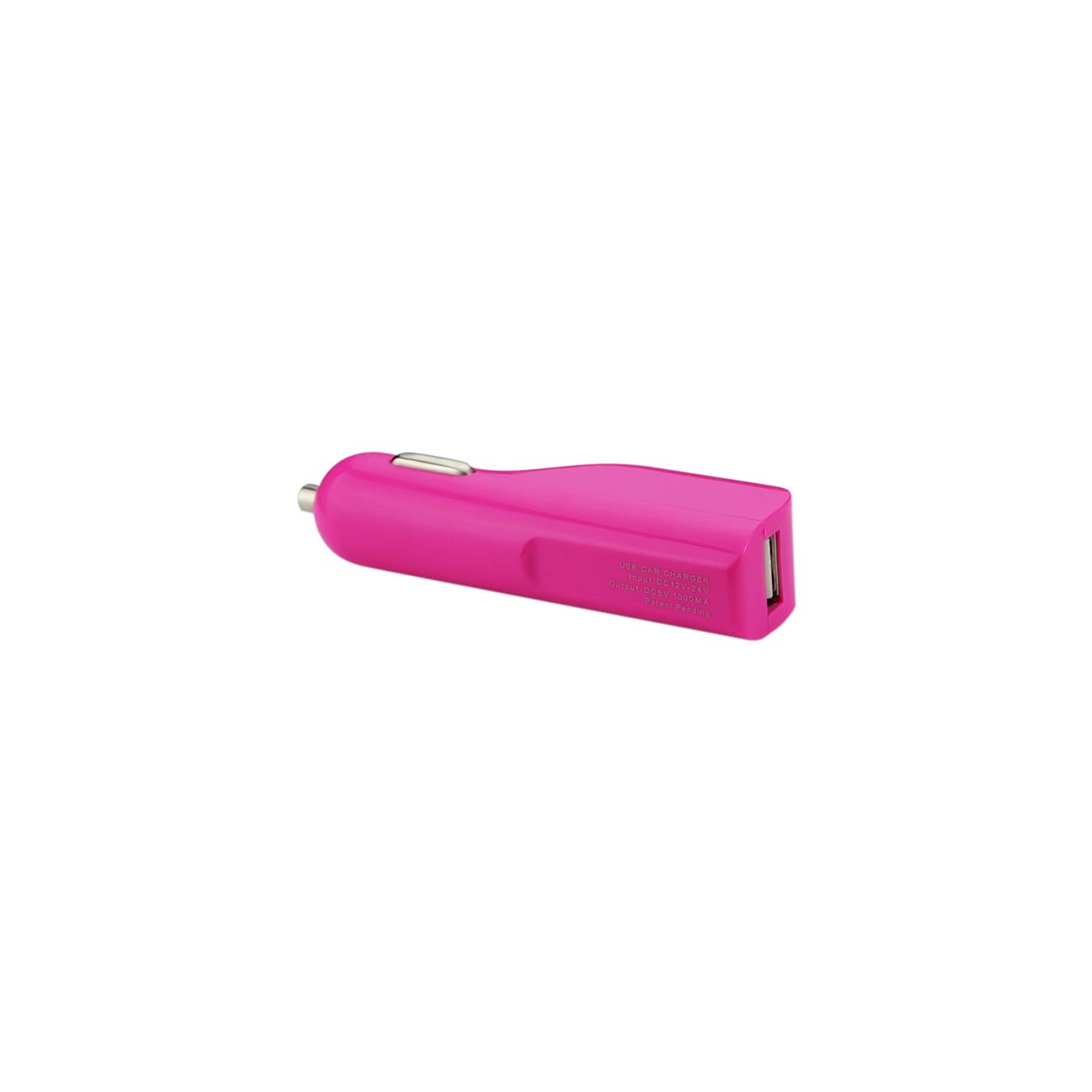 Micro USB 1 AMP Car Charger In Hot Pink