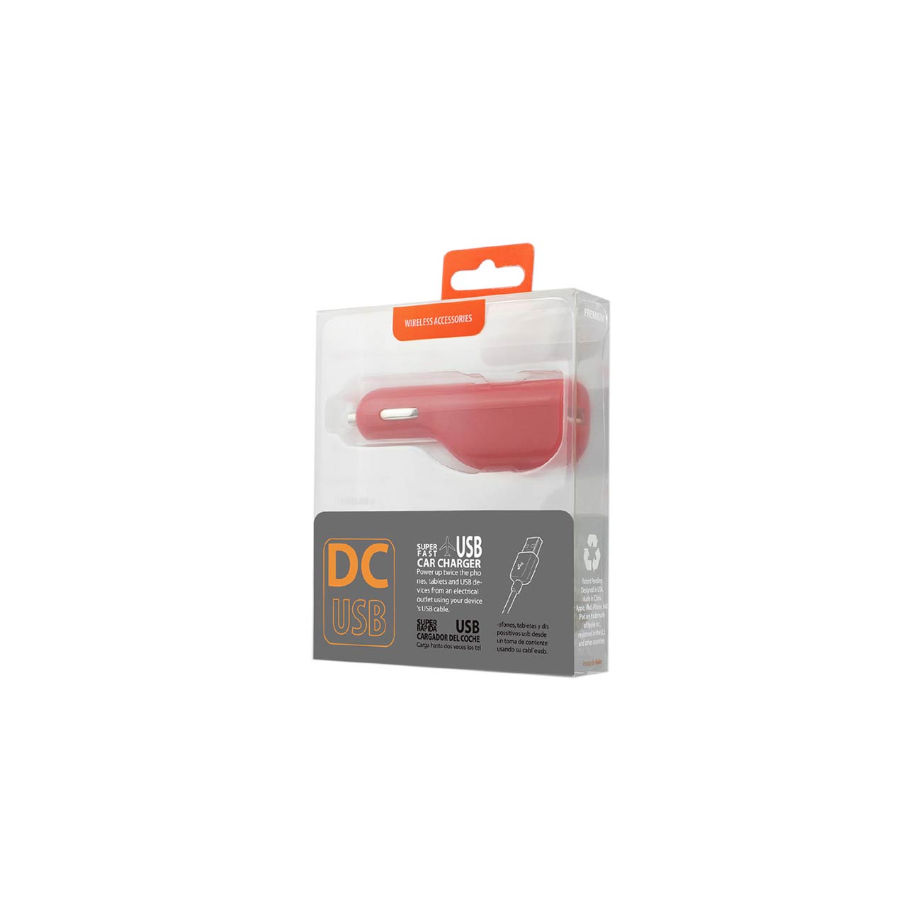 Micro USB 1 AMP Car Charger In Red