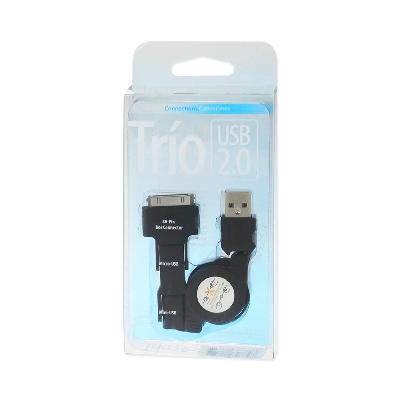 Cable Audio Dual Stereo 3-In-1Male 3.3Ft Black Color