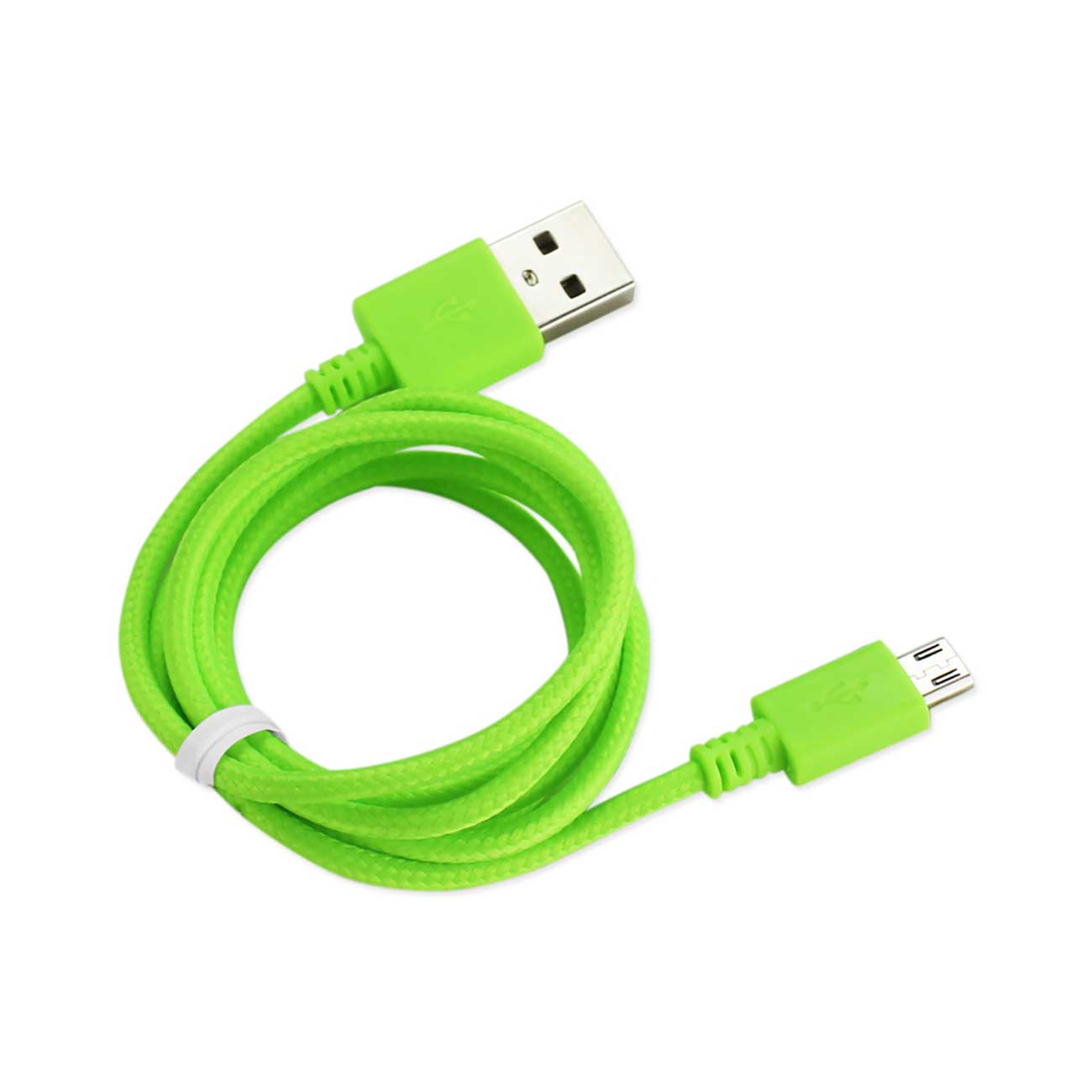 Data Cable USB Micro Braided 3.3 Feet Green Color