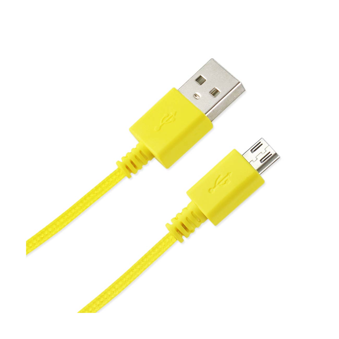 Data Cable USB Micro Braided 3.3 Feet Yellow Color