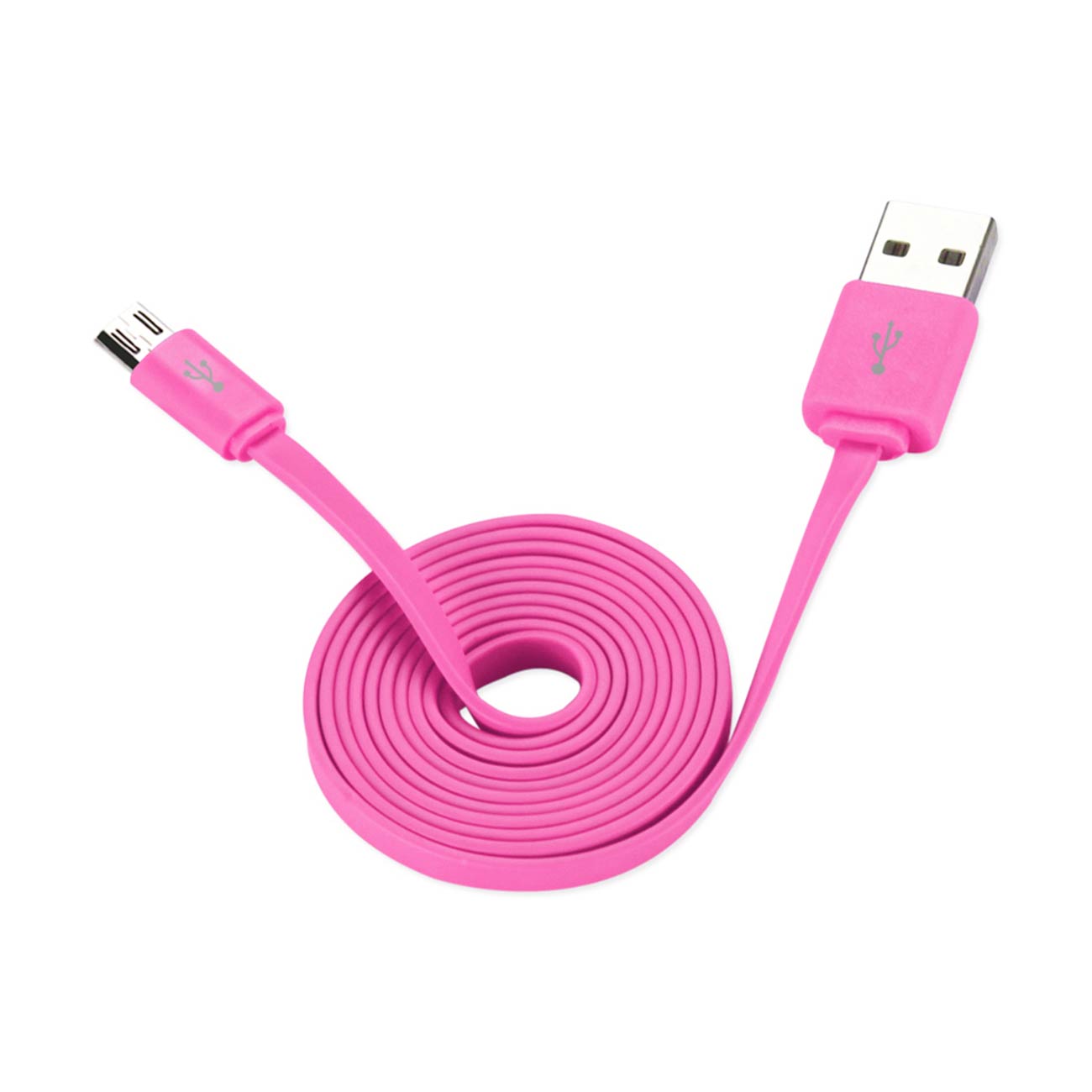Data Cable USB Flat Micro 3.2Ft Pink Color