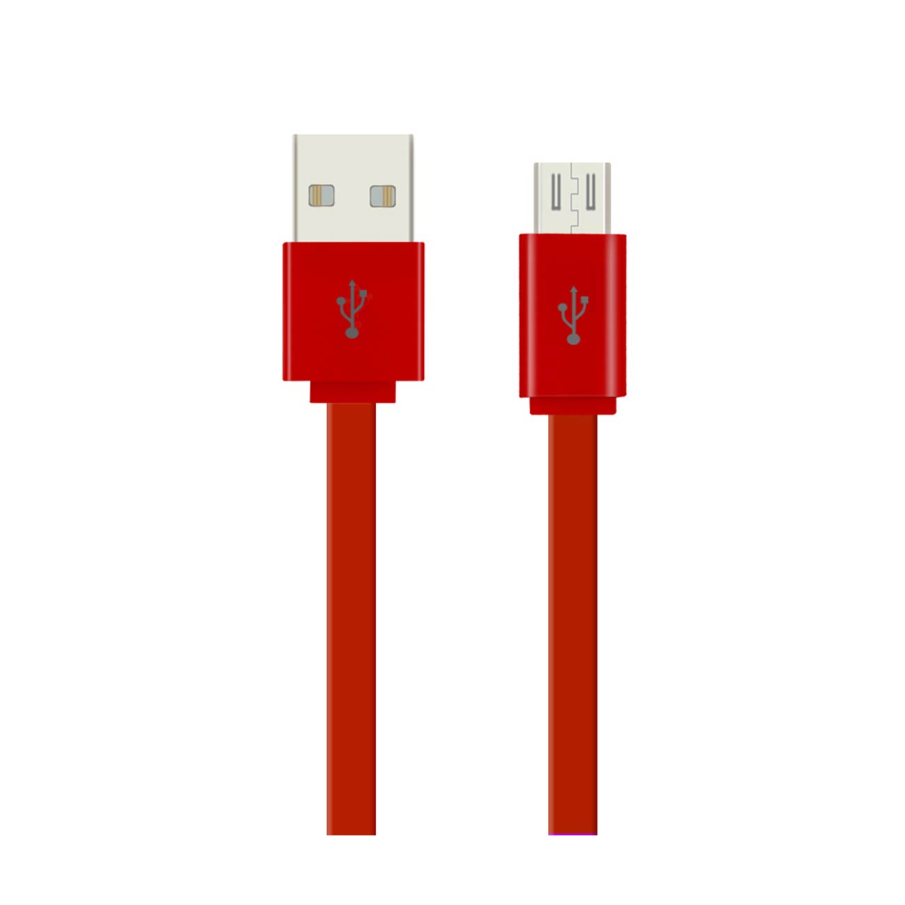 Data Cable USB Micro Flat 3.2Ft Red Color