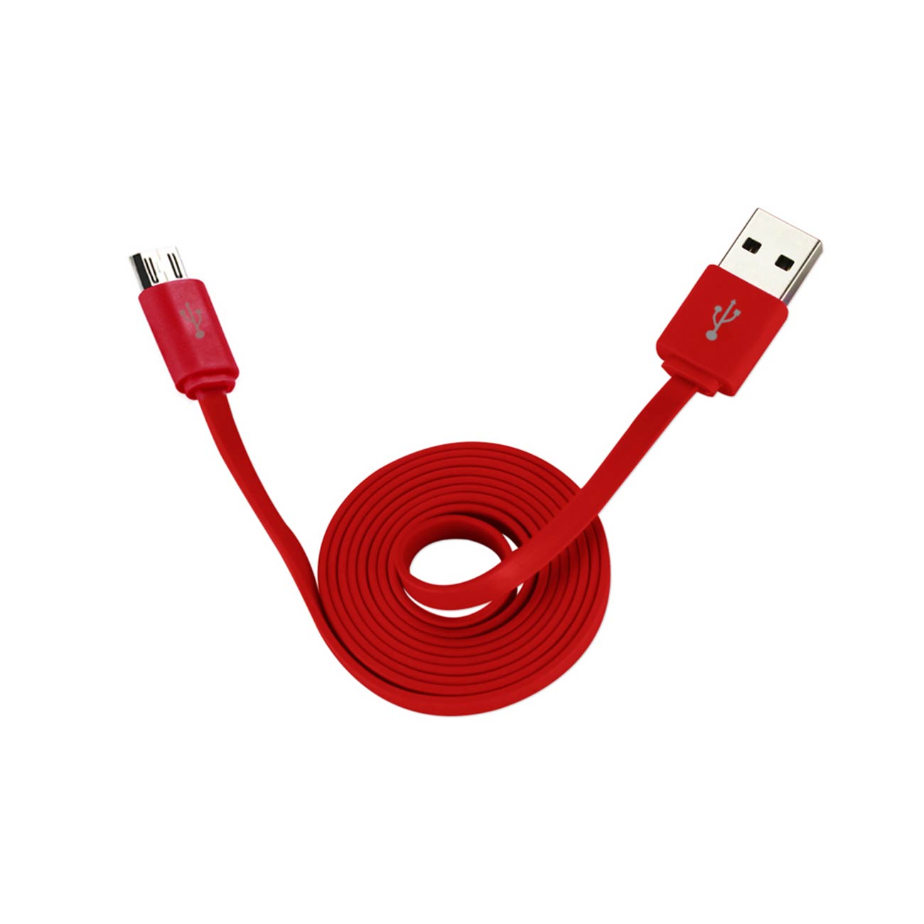 Data Cable USB Micro Flat 3.2Ft Red Color