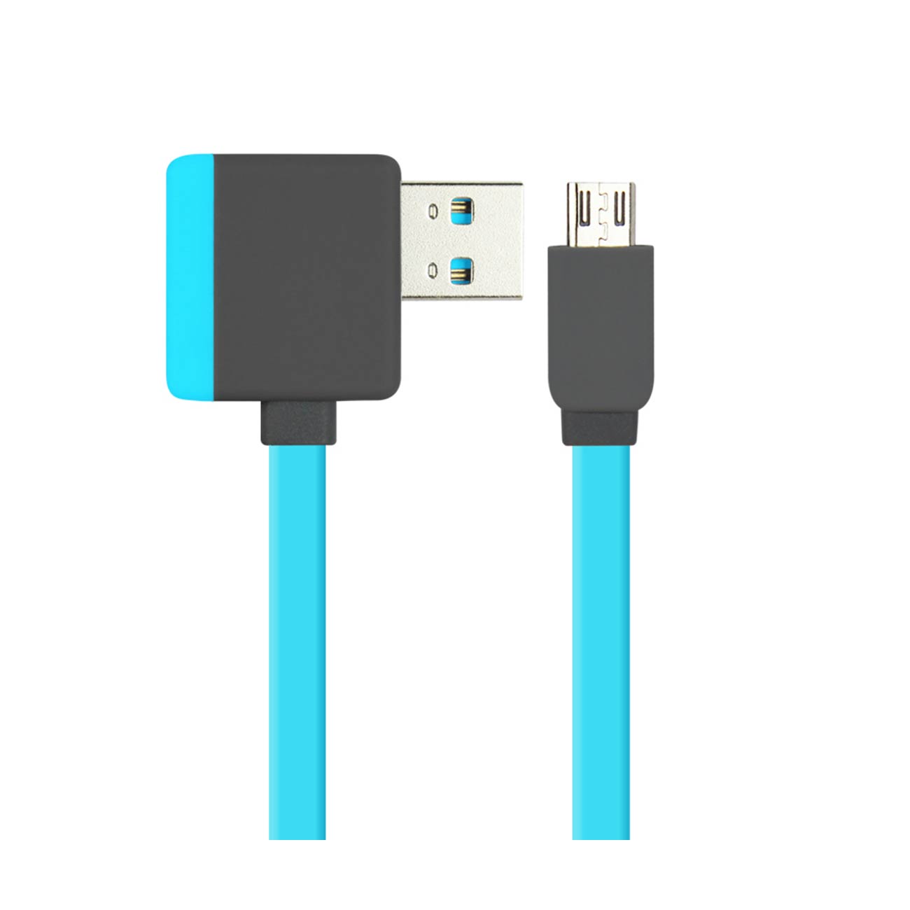 Cable USB Micro Piggyback Flat Liberator 3.2Ft Blue Color