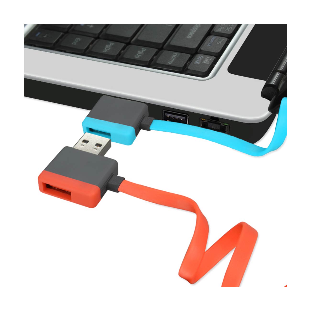 Cable USB Micro Piggyback Flat Liberator 3.2Ft Blue Color