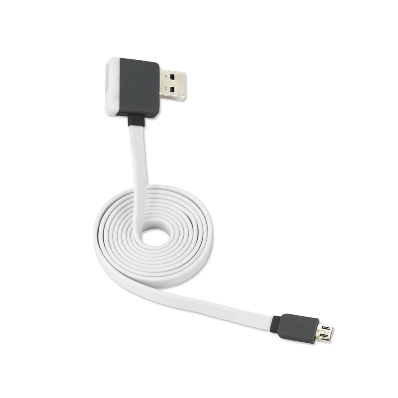 Cable USB Micro Piggyback Flat Liberator 3.2Ft White Color