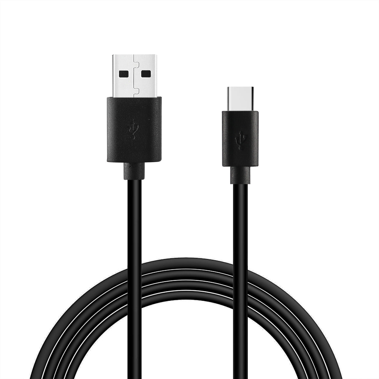 Data Cable USB 2.0 Type C PVC Material 3.3Ft Simple Packaging Black Color