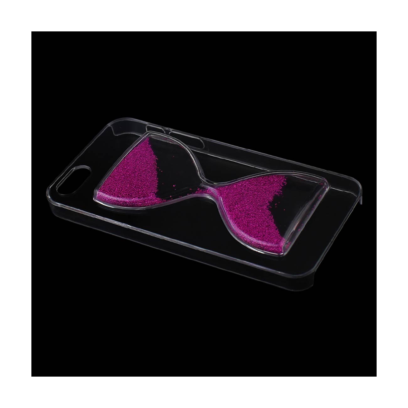 Case Sand Clock 3D iPhone SE/ 5S/ 5 Clear Hot Pink Color
