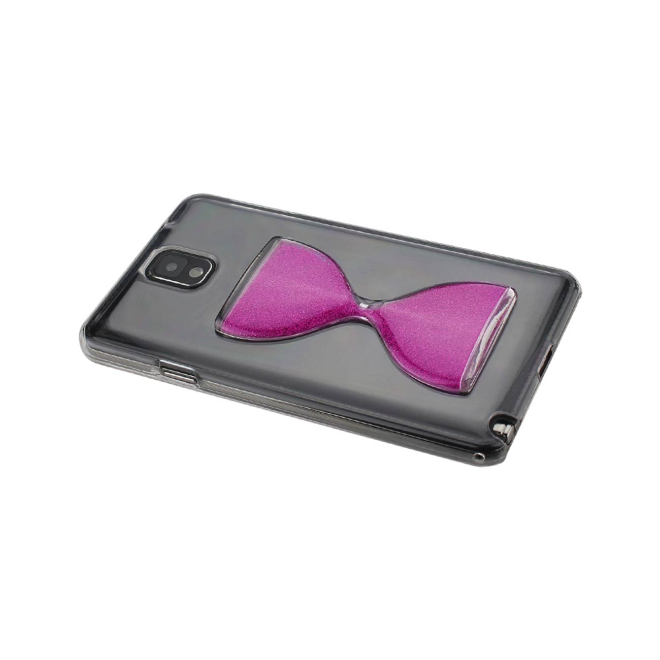 Samsung Galaxy Note 3 3D Sand Clock Clear Case In Hot Pink
