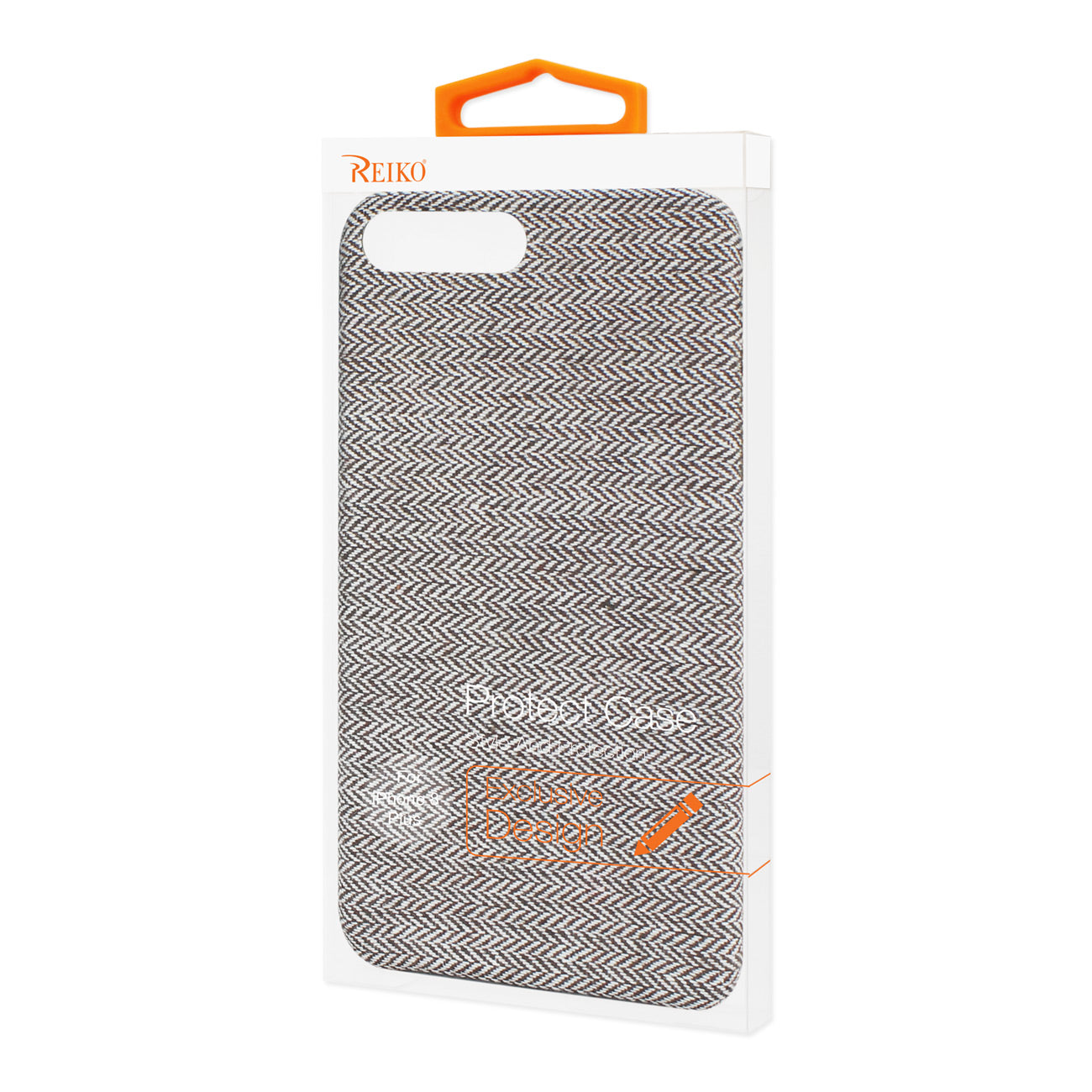 Case Herringbone Fabric iPhone 8 Plus Dark Gray Color