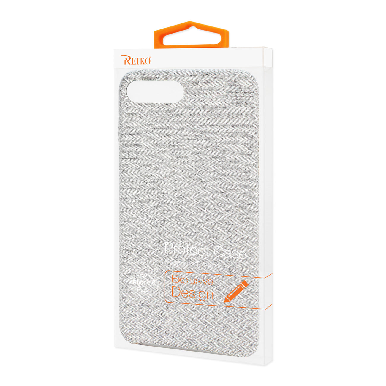 Case Herringbone Fabric iPhone 8 Plus Light Gray Color
