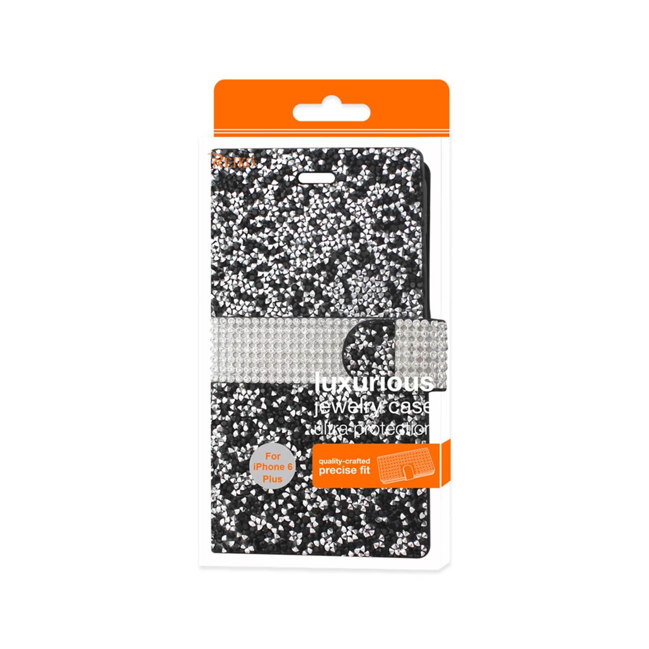 Wallet Case Diamond Rhinestone iPhone 6 Plus Black Color