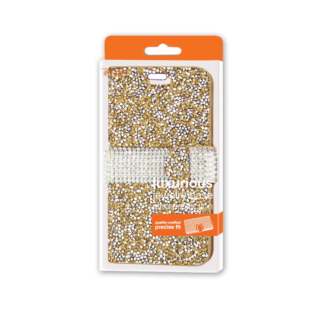 Wallet Case Diamond Rhinestone iPhone 6 Gold Color