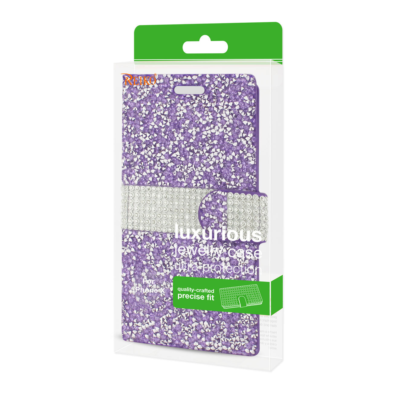 Wallet Case Diamond Rhinestone iPhone X/ iPhone XS Purple Color