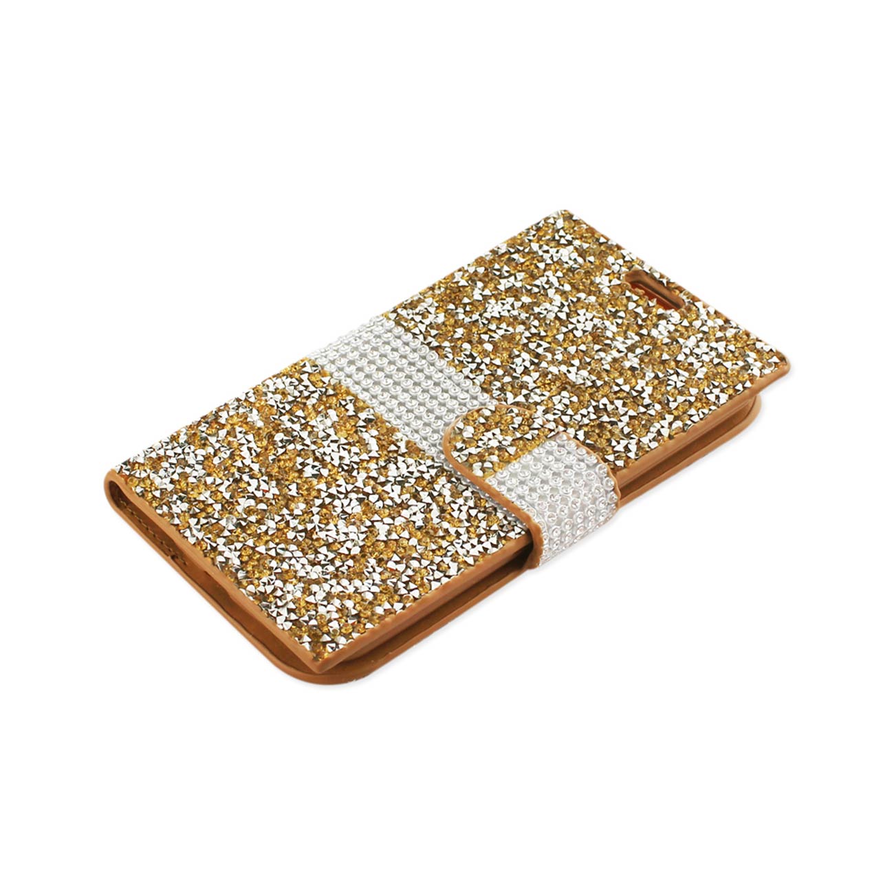 Wallet Case Diamond Rhinestone LG K10 Gold Color