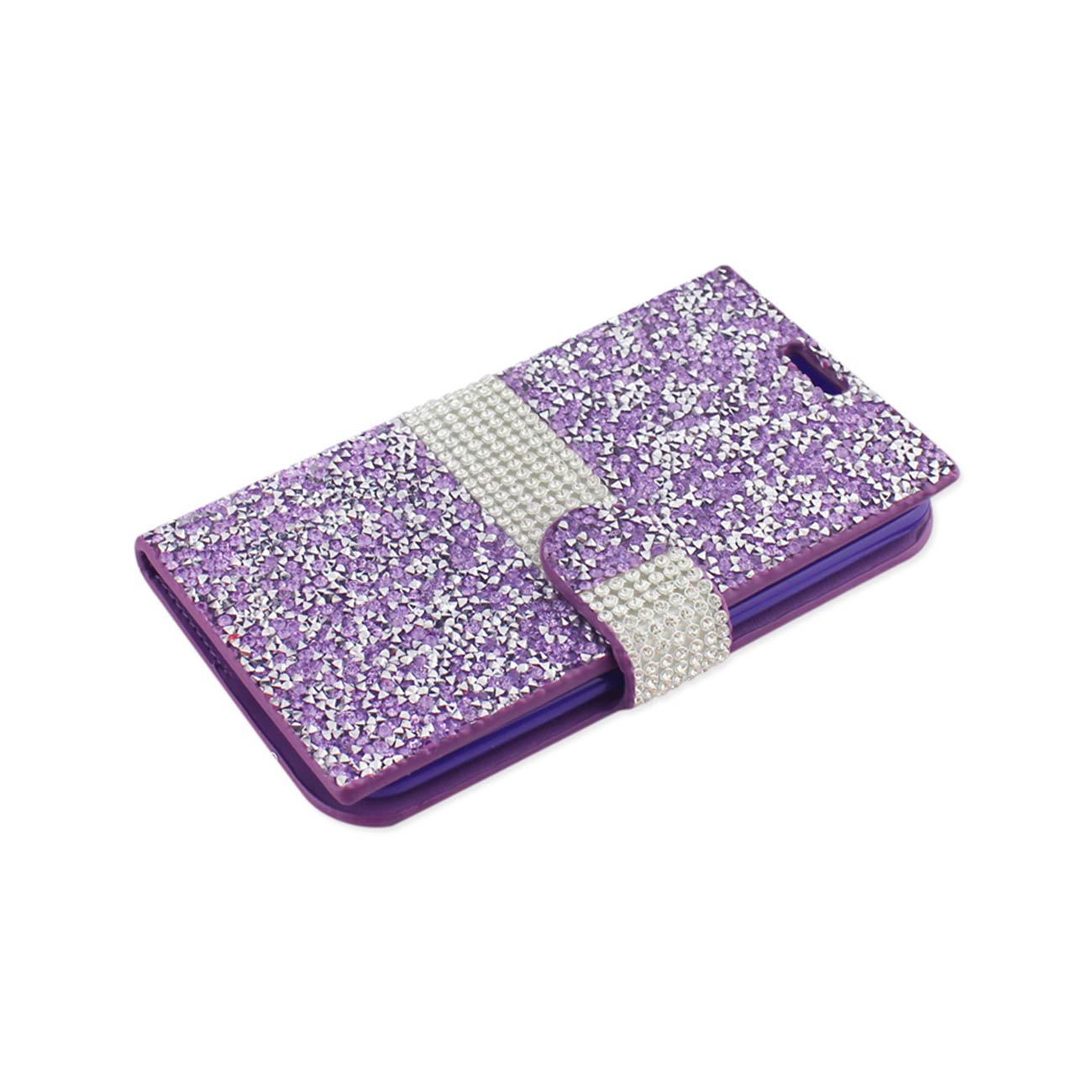 Wallet Case Diamond Rhinestone LG K10 Purple Color