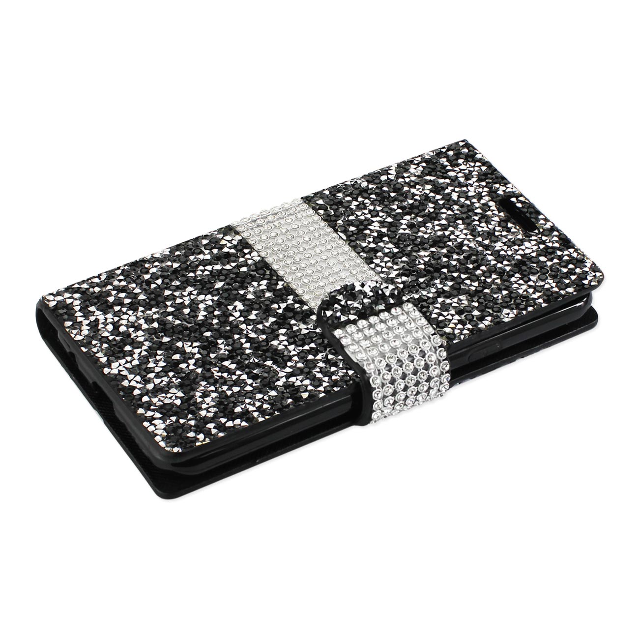 Wallet Case Diamond Rhinestone LG X Power/ K6 Black Color
