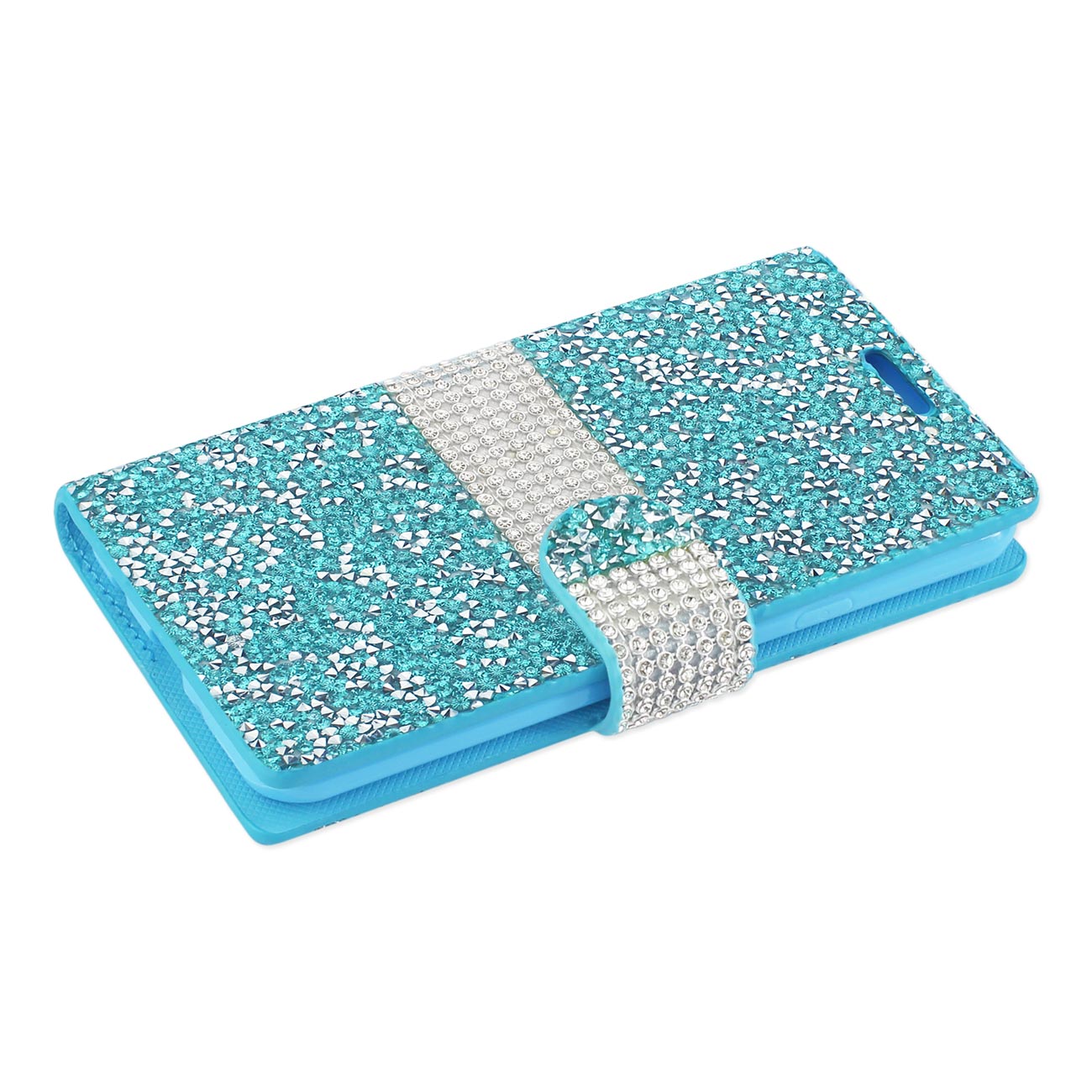 Wallet Case Diamond Rhinestone LG X Power/ K6 Blue Color