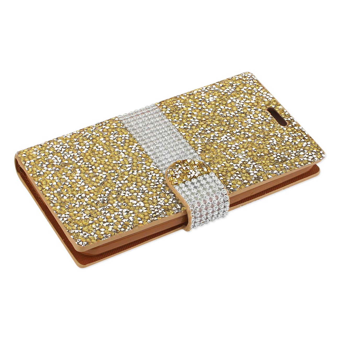 Wallet Case Diamond Rhinestone LG X Power/ K6 Gold Color