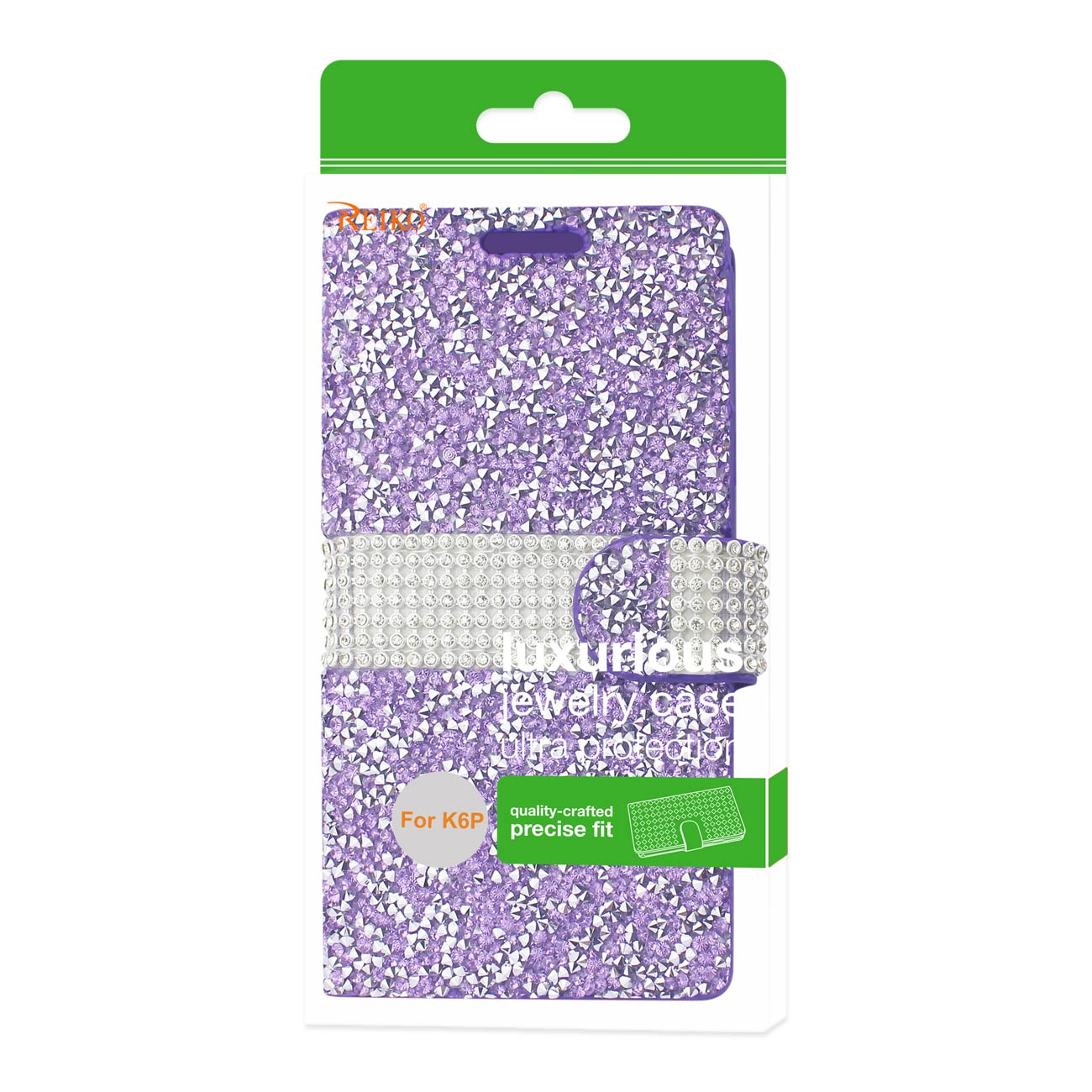 Wallet Case Diamond Rhinestone LG X Power/ K6 Purple Color