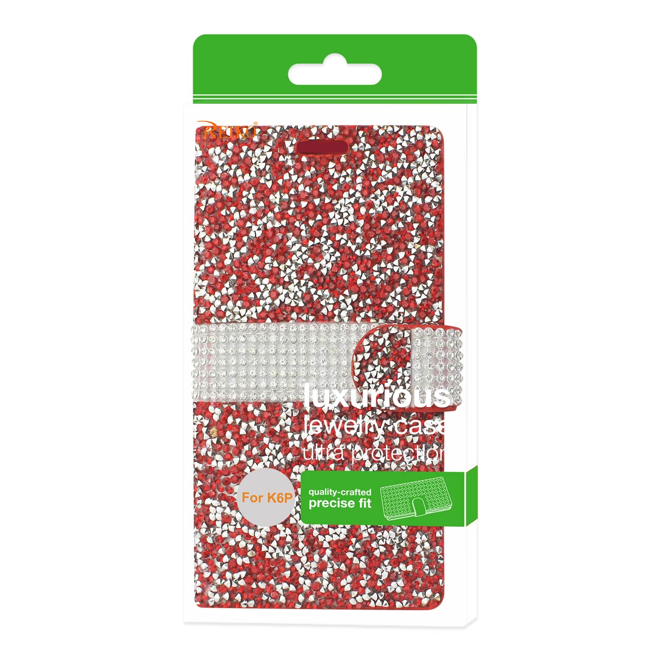Wallet Case Diamond Rhinestone LG X Power/ K6 Red Color