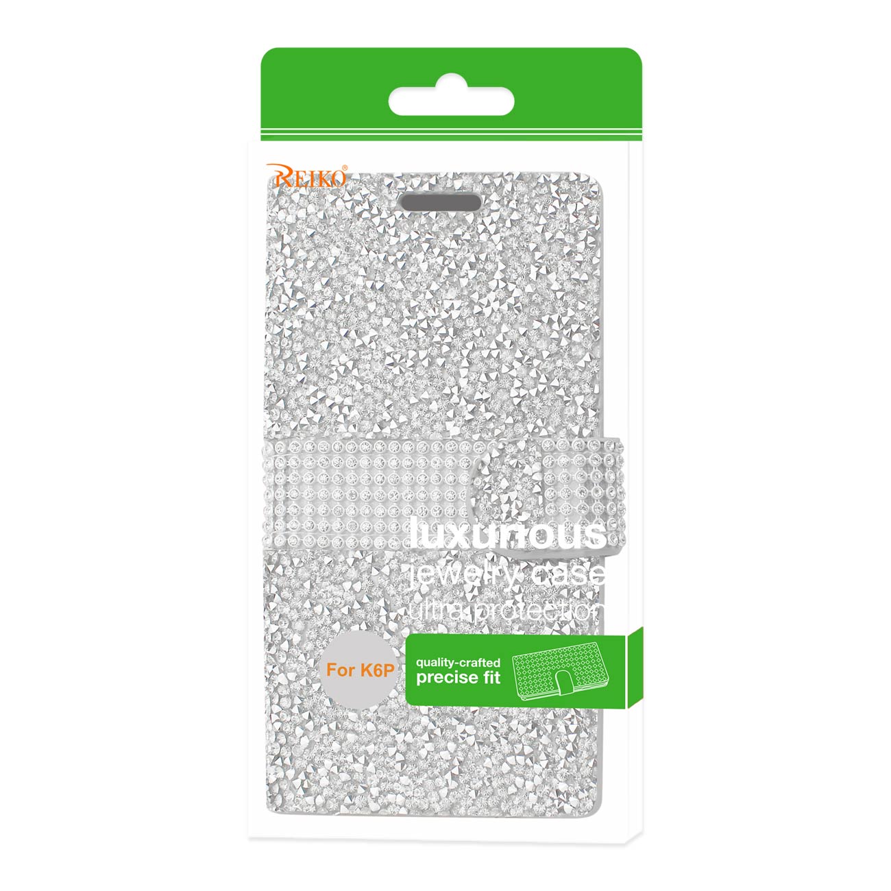 Wallet Case Diamond Rhinestone LG X Power/ K6 Silver Color