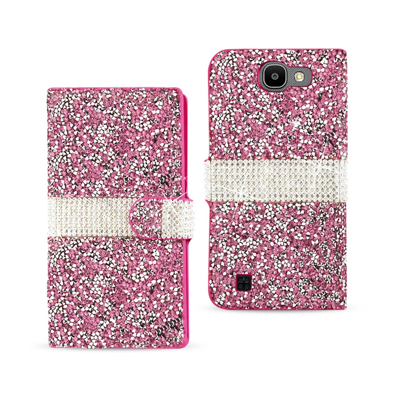 Wallet Case Diamond Rhinestone LG Spree Pink Color
