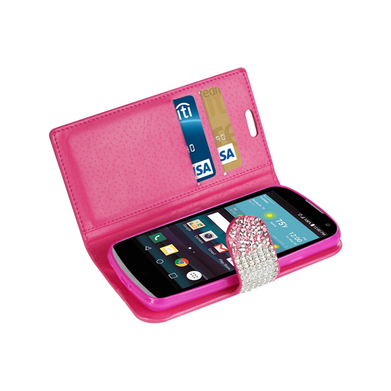 Wallet Case Diamond Rhinestone LG Spree Pink Color
